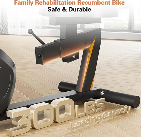 Recumbent Exercise Bike, Stationary Bikes for Home Magnetic Recumbent Bike with Adjust Seat for Adults Seniors, 300LB Capacity & 8-level Resistance, LCD Monitor and Heart Rate Handle in Kuwait