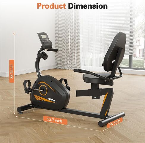 Recumbent Exercise Bike, Stationary Bikes for Home Magnetic Recumbent Bike with Adjust Seat for Adults Seniors, 300LB Capacity & 8-level Resistance, LCD Monitor and Heart Rate Handle in Kuwait