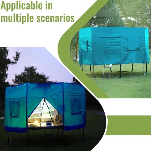 Gardenature 12FT Trampoline Tent for Kids(Tent Only),Fit for 8 Straight Poles Round Trampoline,Trampolien Shade Cover with LED Light,Outdoor Trampolien Accessories Canopy,Anti-Tear,Camping,Gray in Kuwait
