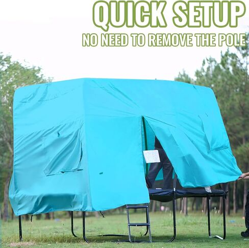 Gardenature 12FT Trampoline Tent for Kids(Tent Only),Fit for 8 Straight Poles Round Trampoline,Trampolien Shade Cover with LED Light,Outdoor Trampolien Accessories Canopy,Anti-Tear,Camping,Gray in Kuwait