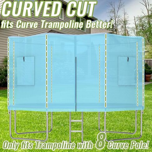 Gardenature 14FT Trampoline Tent(Tent Only), Fit for 8 Curved Poles Round Trampolines, Shade Cover with LED Light, Outdoor Trampolien Accessories, Anti-Tear, Beige in Kuwait