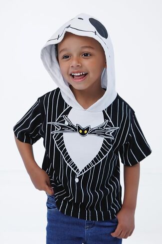 Disney Nightmare Before Christmas Jack Skellington Mens Hooded Matching Family Cosplay T-Shirt Black XX-Large in Saudi Arabia