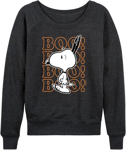 Peanuts - Boo Snoopy Scared - Women's Lightweight French Terry Long Sleeve Shirt in Saudi Arabia