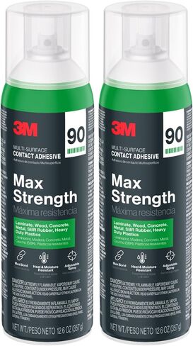 3M Max Strength 90 Multi-Surface Contact Adhesive, 12.6 oz., Low VOC, Max Bond, Heat & Water Resistant, Adjstable Spray for Metal, Wood, Plastics, Laminates, and Concrete (99-NAT) in Saudi Arabia