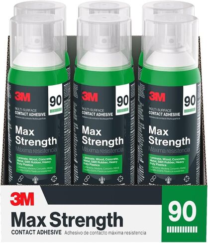 3M Max Strength 90 Multi-Surface Contact Adhesive, 12.6 oz., Low VOC, Max Bond, Heat & Water Resistant, Adjstable Spray for Metal, Wood, Plastics, Laminates, and Concrete (99-NAT) in Saudi Arabia