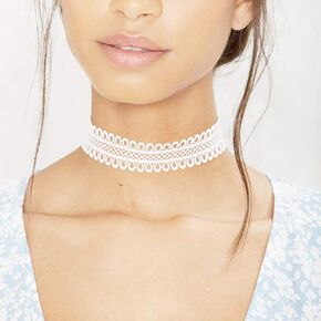 Wide Lace Choker Necklace Hollow Lace Collar Necklace Elastic Wide Clavicle Necklace Chain Fashion Jewelry for Women and Girls