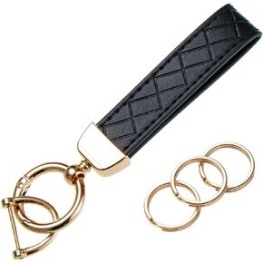 Car Keys Keychain Leather Key Chain Holder for Men and Women Universal Car Keychain with Anti-Lost D-Ring