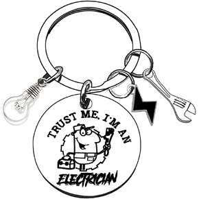 Electrician Gifts Appreciation Gifts for Electrical Engineer Thank You Gifts for Electrician Birthday Father's Day Gifts Electrician Students Graduation Gifts Retirement Gift Light bulb Keychain