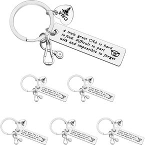 6PCS Certified Nursing Assistant Gift Nursing Gifts Nurse Keychain for Women Men CNA Certified Nursing Assistant Keychain Inspirational Gift for Registered Nurse Student Future Nurse Gift Keyring