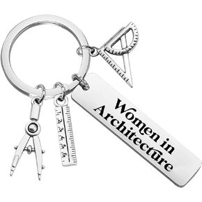 CHOORO Architecture Keychain Architect Girl Gift Architectural Engineer Women in Architecture Keychain