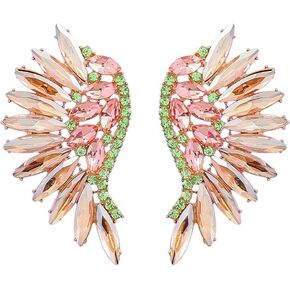 Angel Wings Earrings, Wing Chandelier Dangle Earrings for Women, Bohemian Beaded Wing Earrings, Sparkling Eagle Wings Stud Earrings Wing Boho Jewelry, Angel Wing Drop Earrings for Girls, Cute Wing Statement Earrings Accessories Gift