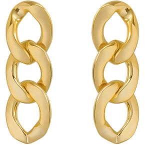 QUPENGXU Gold Simple Geometric Earring Delicate Chain Dangle Drop Earring Specially Designed For Personality Women Girls
