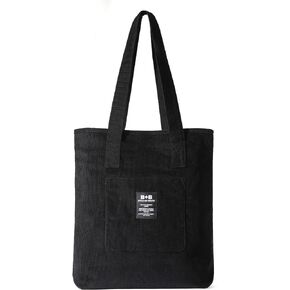 Brook + Bay Corduroy Tote Bag for Women - Boho Bag - Plain Tote Bag with Pockets - Cute Tote Bags Aesthetic - Shoulder Bag