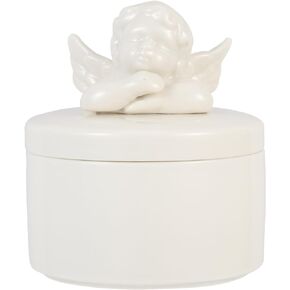 Garneck Ceramic Angel Gift Box Earring Jewelry Box Gift Card Box Holder Makeup Case Organizer Coquette Room Decor Aesthetic Earring Organizer for Women Cherub Angels Figurines Box Food Jar