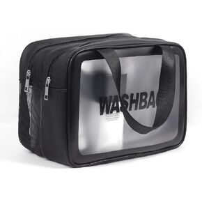 Clear Makeup Bag PVC Waterproof Cosmetic Bag Large Clear Travel Toiletry Organizer Bag Set Clear Plastic Tote Bags Transparent Cosmetic Bag Clear Tote Bags Large Capacity Thickened Wash Bag, #3 PVC