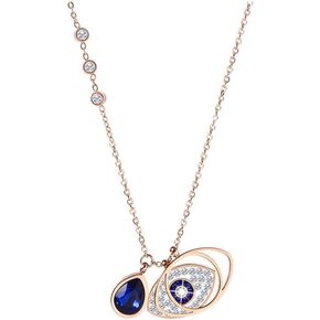 18k gold Stainless Steel Evil Eye Pendant Necklace Zircon Crystal Fashion Clavicle Lucky Necklace