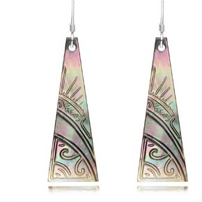 أقراط متدلية من عرق اللؤلؤ التاهيتي، عرق اللؤلؤ من المحار الأسود، فضة إسترلينية مطلية بالذهب الأبيض عيار 18 قيراط in Kuwait