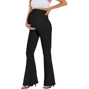 Peauty Buttery Soft Maternity Flare Leggings Over The Belly/High Waisted Bell Bottoms for Yoga Casual Wear