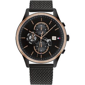 Tommy Hilfiger 1710505 Men's Stainless Steel Case and Mesh Bracelet Watch Color: Black