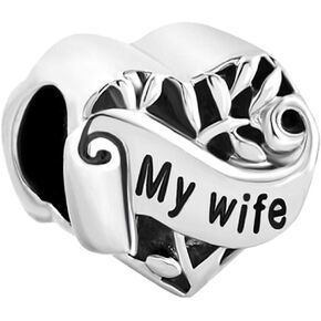 Women Charm for Bracelets Hollow Heart Bead Forever Love Family Charm Bracelet Charms for Women Grandma Aunt Mom Sister Wife Daughter