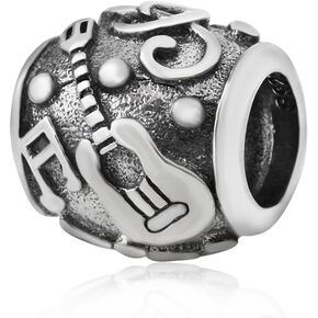 Guitar & Notes Charms 925 Sterling Silver MUSIC Charm for Diy Charms Bracelets
