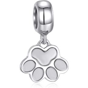 Paw print Charm Sterling Silver Pawprint Charm Bead for Pandora Charms Bracelet