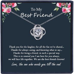 EPIRORA Sterling Silver Cubic Zirconia Love Knot Pendant Necklace for Women, Graduation Birthday Christmas Jewelry Gifts for Friends/Wife/Sister/Daughter/Mom