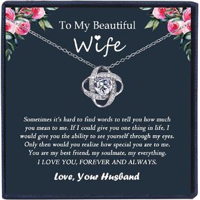 EPIRORA Sterling Silver Cubic Zirconia Love Knot Pendant Necklace for Women, Graduation Birthday Christmas Jewelry Gifts for Friends/Wife/Sister/Daughter/Mom in Kuwait