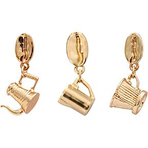 Coffee Cup Brooch Set Fashion Enamel Brooch Pins Set for Unisex Child Women's Clothing Decorate(3pcs 3D Coffee)