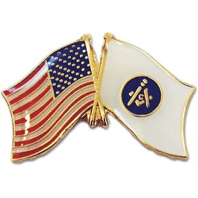 American Flag & Freemason Flag Masonic Lapel Pin - [Red & White][1'' Wide]
