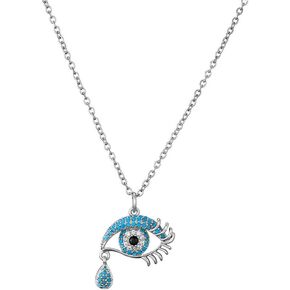 Evil Eyes Pendant Necklaces for Women Dainty Boho Eyelash Evil Eyes Necklace Cubic Zirconia Choker Chain Jewelry