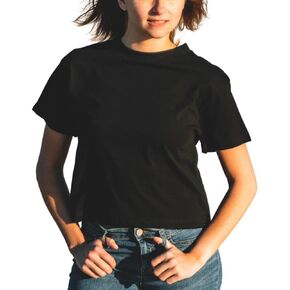 - Womens T Shirt - Boxy Tshirt Crop Top - 100 Cotton Womens Shirt | Organic Crop Top Boxy Tee | GOTS T Shirt Organic T Shirt