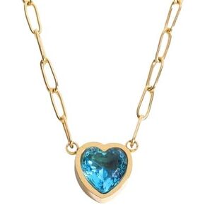 Neeshka 18K Gold Plated Heart Zircon Choker Pendant For Women and Teen Girls