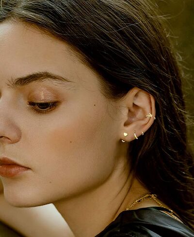 أقراط نصف أطواق 316L من الفولاذ المقاوم للصدأ أقراط هوجي هوب صغيرة على شكل كرة، بار، نجمة، قمر، قلب، فراشة نصف أطواق أقراط ثقب الغضروف in Kuwait