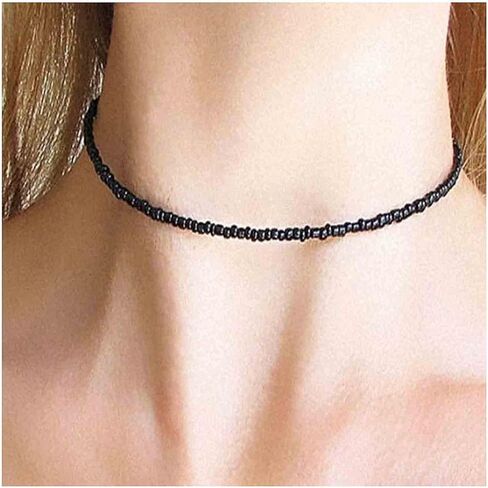Yheakne Boho Seed Bead Choker قلادة قصيرة قوس قزح حبة قلادة سلسلة خمر القلائد الملونة المختنق طوق سلسلة قلادة مجوهرات للنساء والفتيات الهدايا (متعدد الألوان أ) in Saudi Arabia
