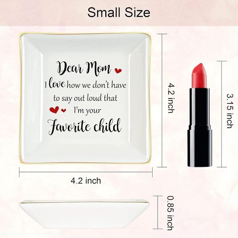 Homlouue Gfits for Mom Ring Dish Dear Mom I'm Your Favorite Child Jewelry Tray Mom Gifts Mothers Day Gifts from Daughter Son Kids Best Birthday Gifts Christmas Gifts for Mom in Saudi Arabia