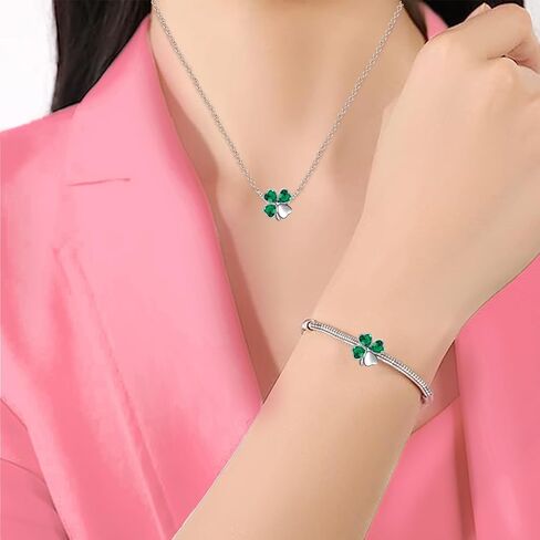 JMQJewelry أربع أوراق البرسيم جوهرة الميلاد للنساء خرز يناسب باندورا سوار للأم والبنت والأخت والجدة in Saudi Arabia