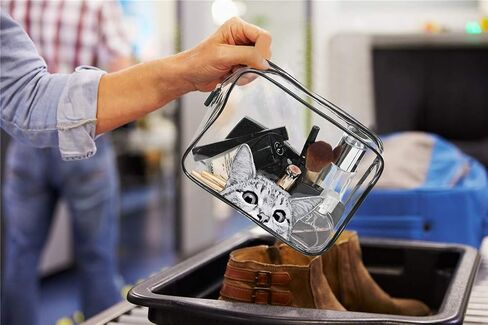 حقائب أدوات الزينة وحقائب المكياج وحقائب من البلاستيك المقاوم للماء حقيبة سفر شفافة من البولي فينيل كلوريد منظم لفرش السفر للرجال والنساء والسفر في حمام العمل (شفاف) in Saudi Arabia