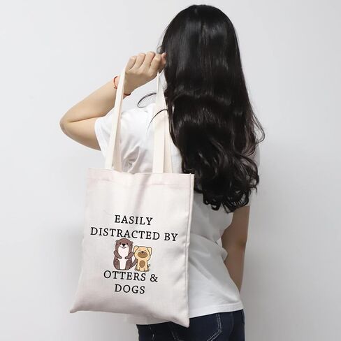 MNIGIU Otter Gift Dog Lover Makeup Bag Easily Distracted by Otters and Dogs Zipper Pouch Bag Gift (book sleeve) in Kuwait