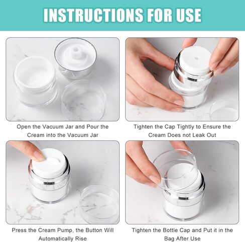 يوسبيدي عبوة من 3 برطمانات بمضخة بدون هواء، زجاجة كريم فارغة قابلة لاعادة الملء، حاويات لوشن فارغة بحجم مناسب للسفر مع موزع مضخة للنساء والرجال، مع ملصق، 0.5 اونصة/1 اونصة/1.7 اونصة (3) in Kuwait