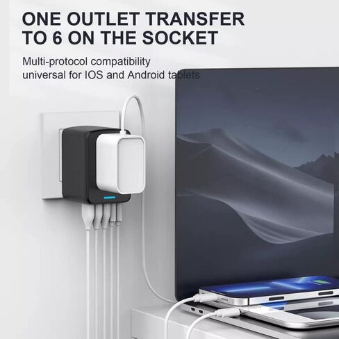 PD 35W Travel Adapter Fast Charging, Universal All in One Worldwide Travel Adaptor Power Converters 3X3A USB-A Ports, 2X USB-C Ports Wall Charger AC Outlet Plug Adapter for USA EU UK AUS Black in Saudi Arabia