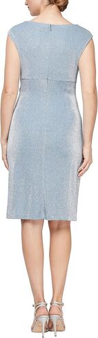 S.L. Fashions Women's Sleeveless Cowl Neck Short Glitter Stretch Sheath Dress in Kuwait