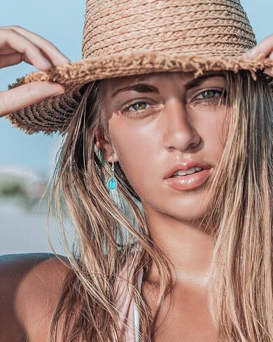 FANCIME Sterling Silver Turquoise Dangle Earrings Created Turquoise Teardrop Hook Drop Earrings December Birthstone Earrings Fine Jewelry for Women in Saudi Arabia