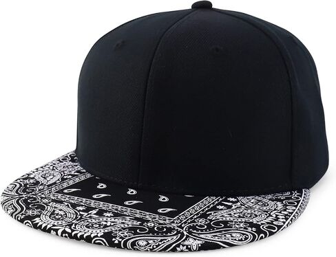 Armycrew Paisley Bandana Print Flat Bill Snapback Cap in Saudi Arabia