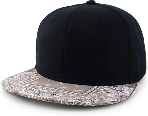 Armycrew Paisley Bandana Print Flat Bill Snapback Cap in Saudi Arabia