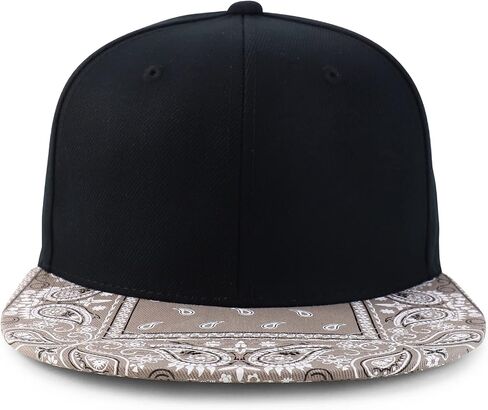 Armycrew Paisley Bandana Print Flat Bill Snapback Cap in Saudi Arabia