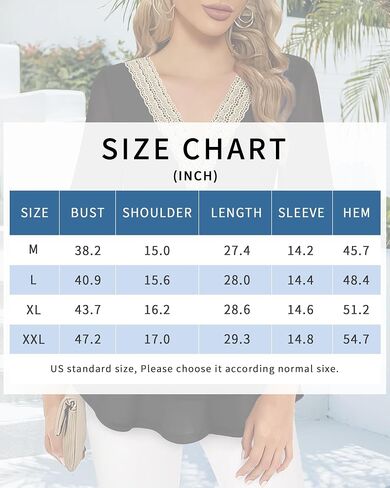 VALOLIA Womens Blouses 3/4 Sleeve Elegant Tops V Neck Dressy Shirts Trendy 2024 in Saudi Arabia