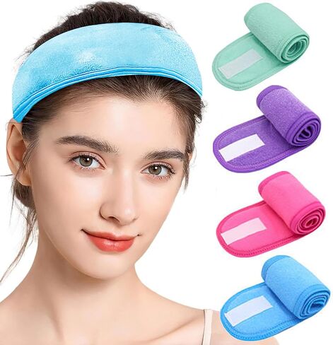 Cielasis Thicker Velcro Headbands Women, Workout Running Headband, Cooling Sweat Wicking Headbands, Sports Headhands Head Band for Yoga, Running,Tennis,Golf, Gym, Camping in Kuwait