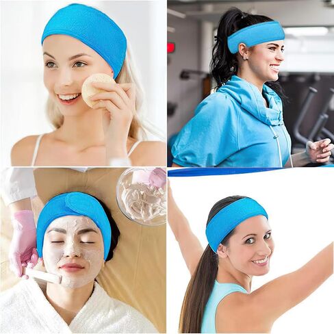 Cielasis Thicker Velcro Headbands Women, Workout Running Headband, Cooling Sweat Wicking Headbands, Sports Headhands Head Band for Yoga, Running,Tennis,Golf, Gym, Camping in Kuwait