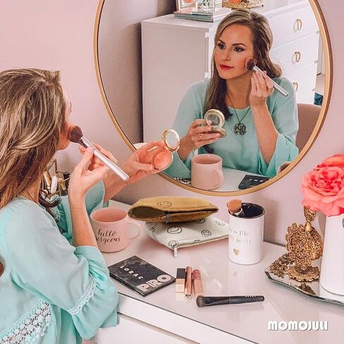 حقيبة مكياج سروال قصير حقيبة مستحضرات التجميل 2 قطعة سعة كبيرة للسيدات والنساء الجمالية منظم مكياج إكسسوارات حقيبة بسحاب محفظة بني وبيج in Kuwait